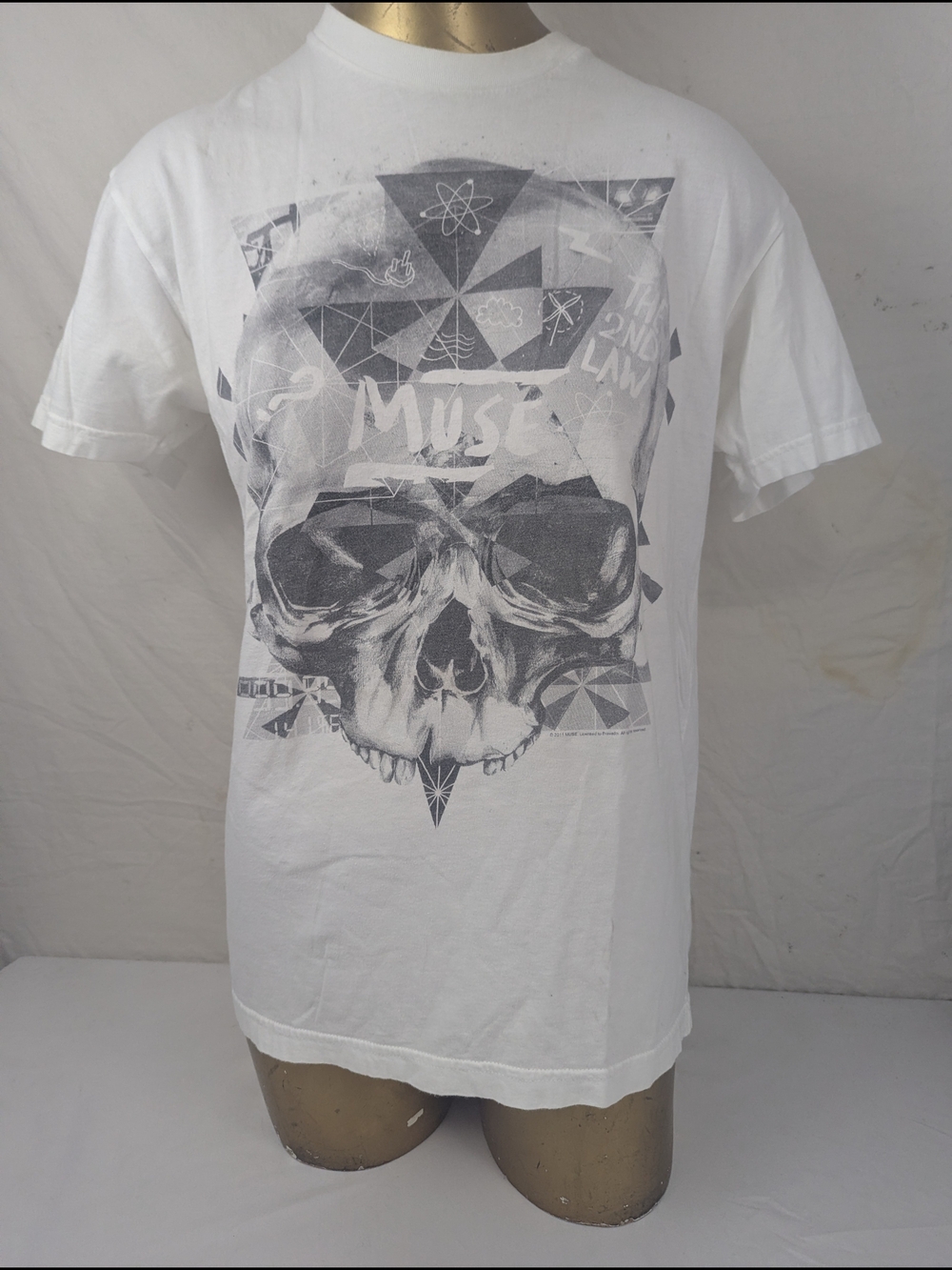 Muse 2011 The 2nd Law Vintage Concert White T‑Shirt Small